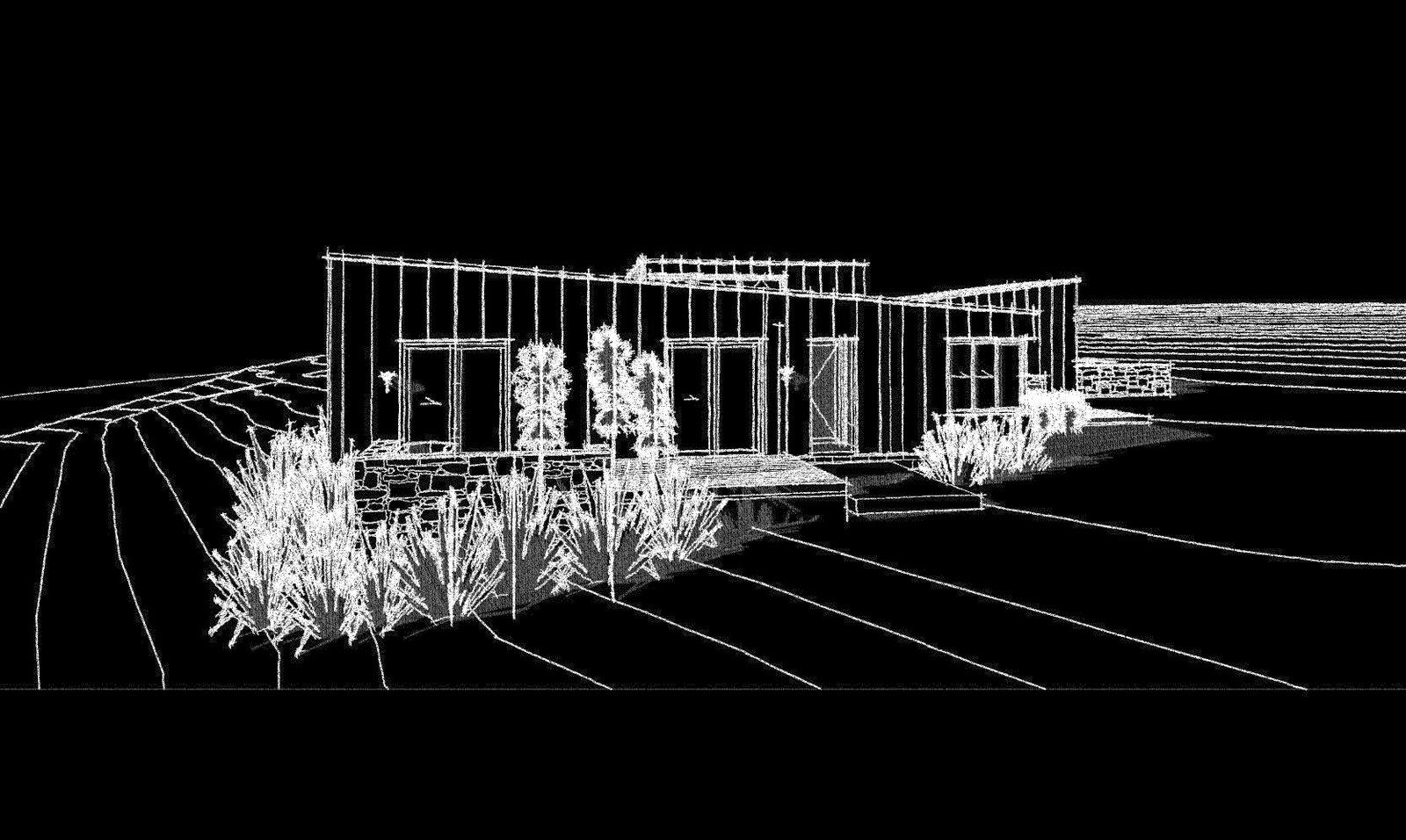 Maori Point Road House, front elevation concept render